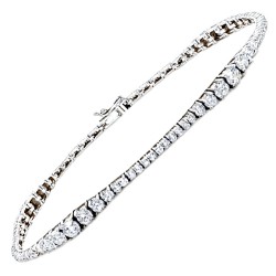 Λευκόχρυσο νυφικό βραχιόλι ριβιέρα Κ14 με ζιργκόν